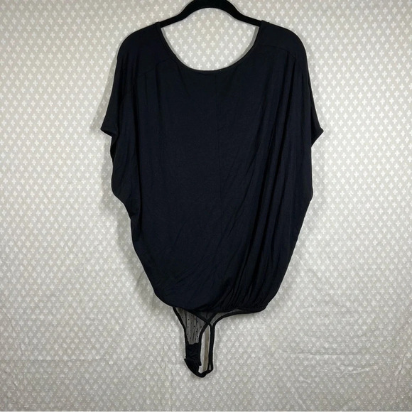 Free People Intimately Black Short Sleeve Slouchy Bodysuit - Picture 5 of 6
